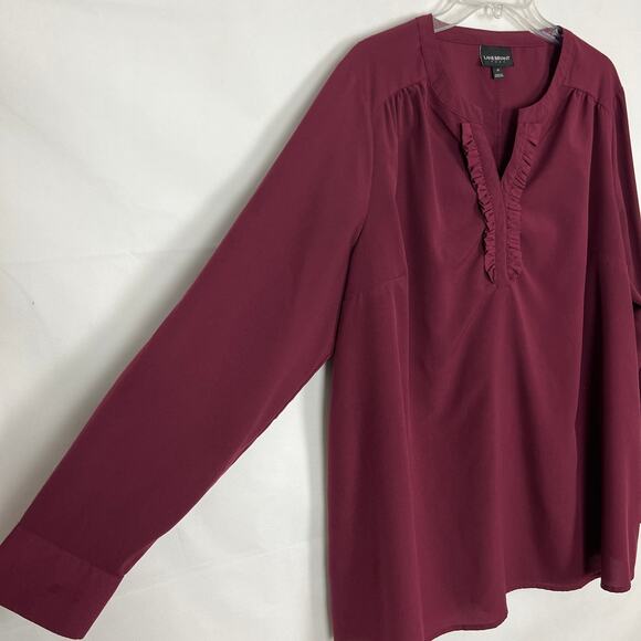Lane Bryant Burgundy Long Sleeve Top Size 18 - Picture 5 of 11